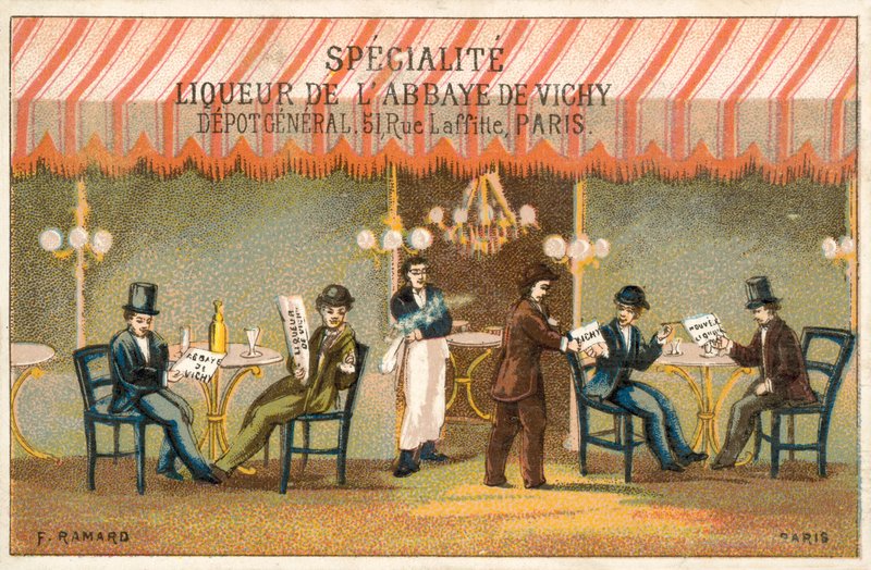 Cafe scene by French School