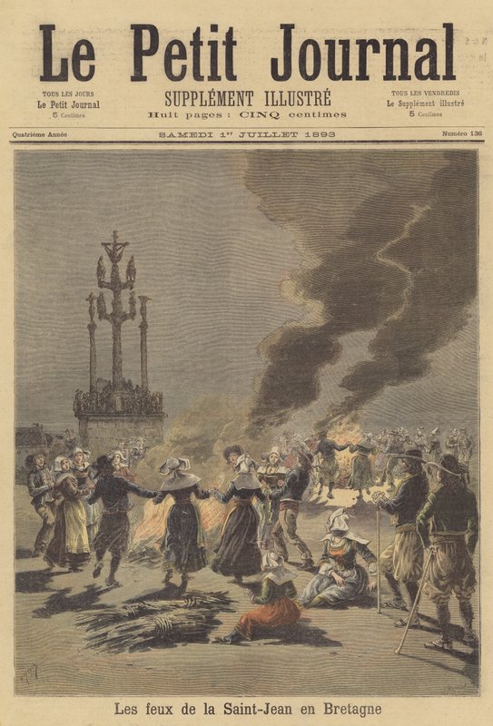 Fires of the Festival of St John the Baptist in Brittany by French School