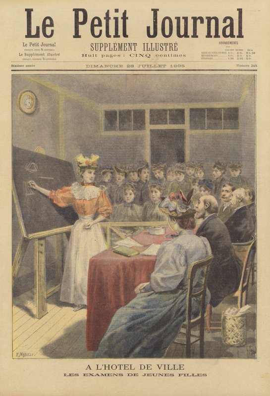 Girls Taking Exams at the Hotel de Ville by French School