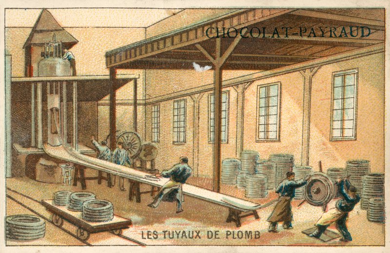 Manufacturing lead pipes by French School