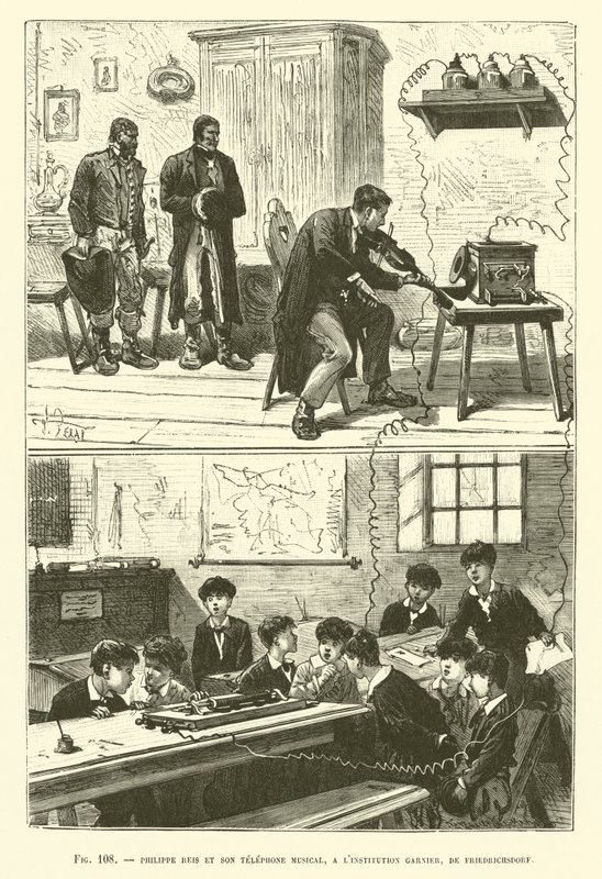 Philippe Reis and His Musical Telephone, at the Garnier Institution, Friedrichsdorf by French School