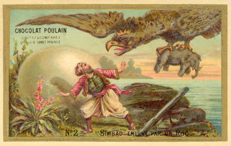Sinbad is carried away by a roc by French School