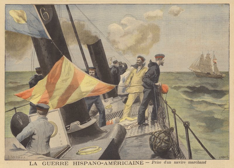The Spanish-American War: capture of a merchant ship by French School