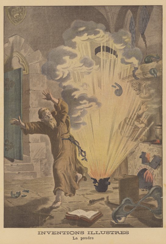 The invention of gunpowder by French School