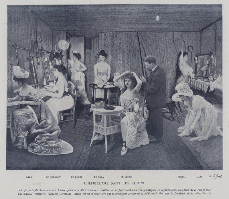 Actresses in the dressing rooms of the Theatre des Varietes, Paris by French Photographer