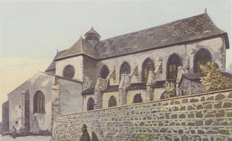 Ambierle, Church, South Facade by French Photographer