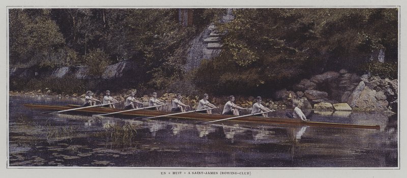 An Eight at Saint James Rowing Club, France by French Photographer