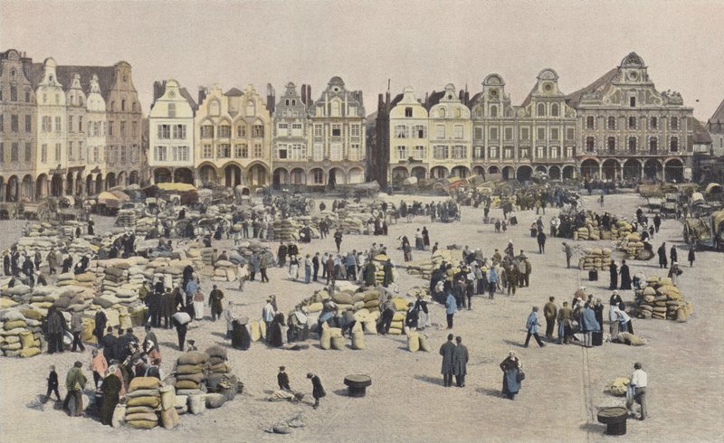 Arras, The Grand Place, a Grain Market Day by French Photographer