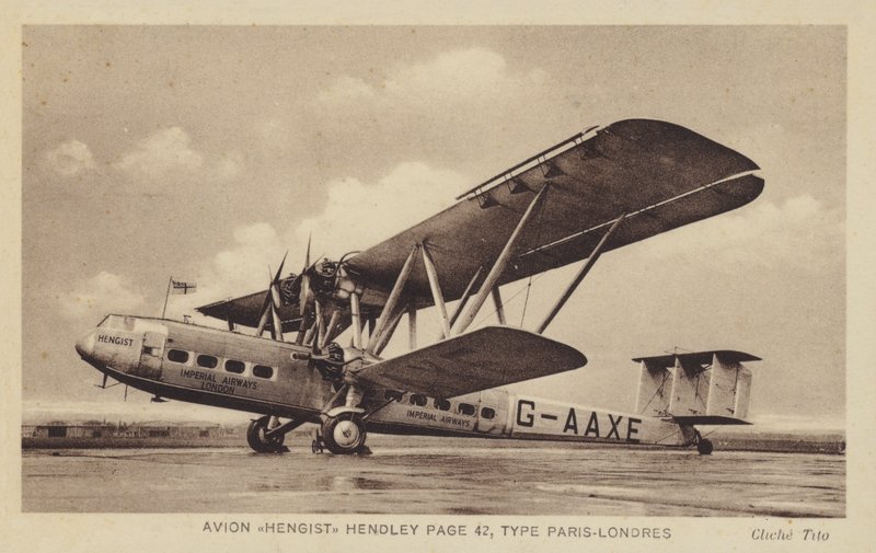 Hengist Hendley Page 42 Plane, Paris-London Type by French Photographer