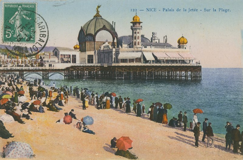 Beach and Palais de la Jetee, Nice by French Photographer