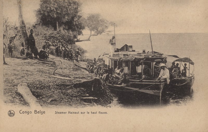 Belgian Congo, Steamer Hainaut on the High River by French Photographer
