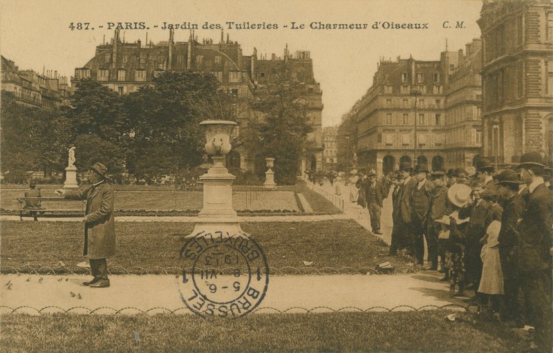 Bird charmer in the Jardin des Tuileries, Paris by French Photographer