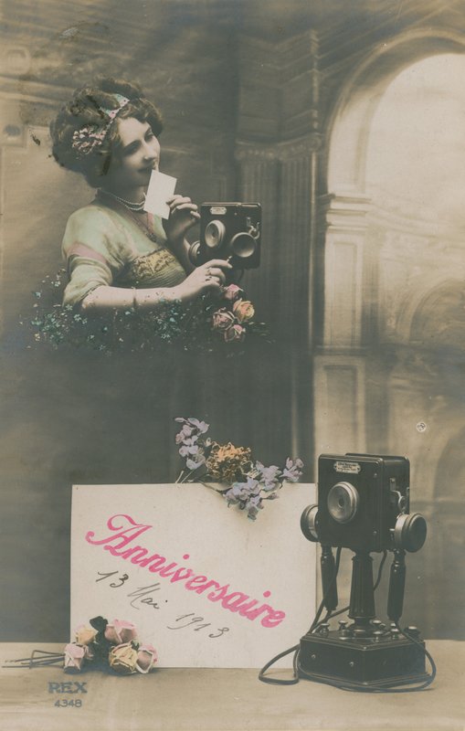 Birthday wishes (hand-coloured photo) by French Photographer