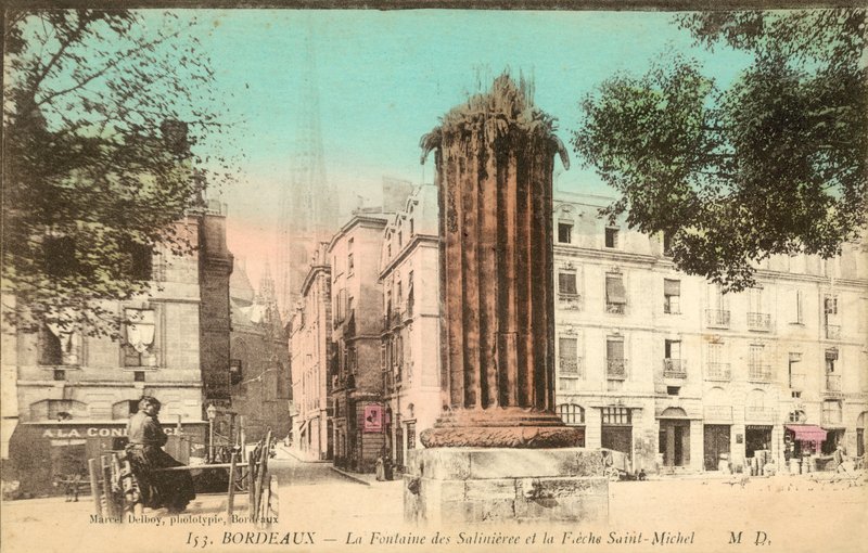 Bordeaux, La Fontaine des Salinière, La Flèche Saint-Michel by French Photographer