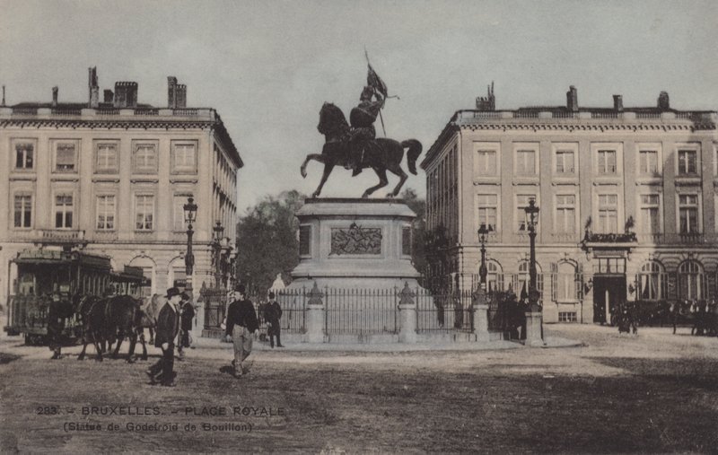 Brussels, Place Royale, Statue of Godefroid de Bouillon by French Photographer