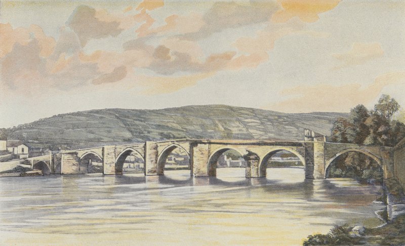 Cahors, General View of the Pont Neuf (14th Century), Upstream View from the Right Bank by French Photographer