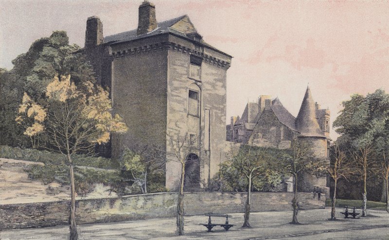 Chateaubriant, Square Dungeon of the Old Chateau and New Chateau Tower by French Photographer