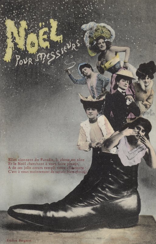 Christmas card with women in a shoe by French Photographer