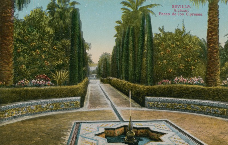 Cypress Walk, Alcazar, in Seville, Spain by French Photographer