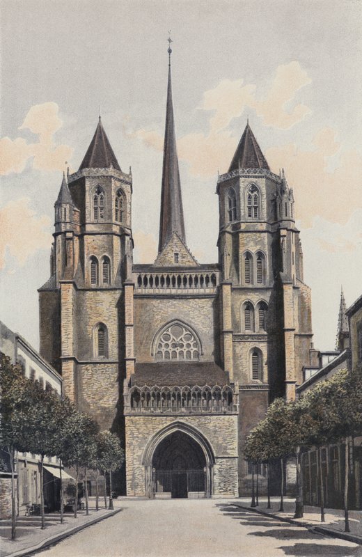 Dijon, Saint-Benigne Cathedral, West Facade by French Photographer