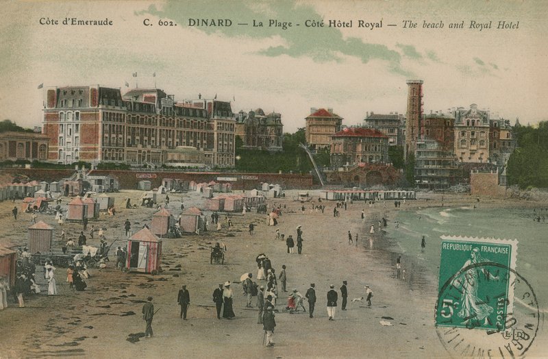 Dinard - the beach and Royal Hotel by French Photographer