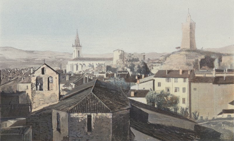 Draguignan, General View, Clock Tower by French Photographer