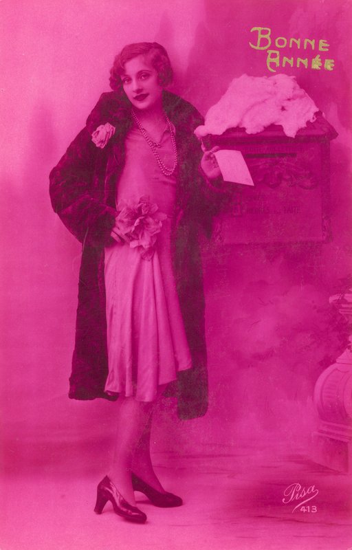 Elegant girl about to post New Year