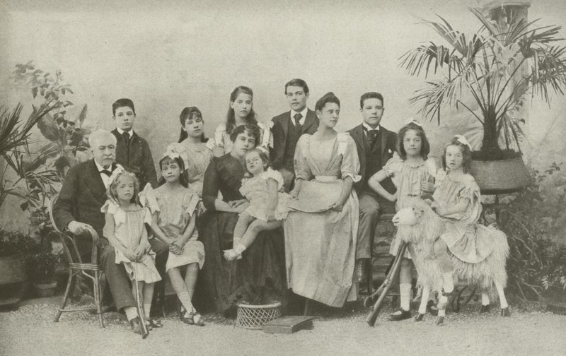 Ferdinand De Lesseps, with his wife and children by French Photographer