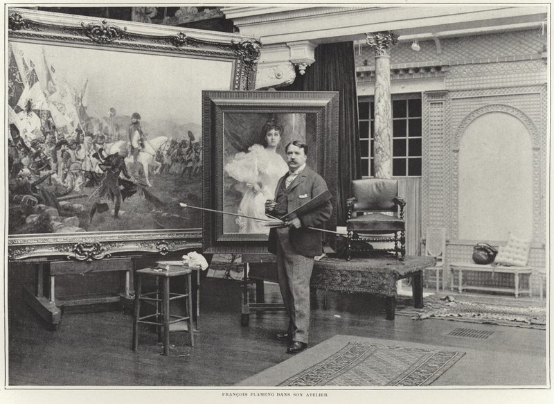 Francois Flameng in His Workshop by French Photographer