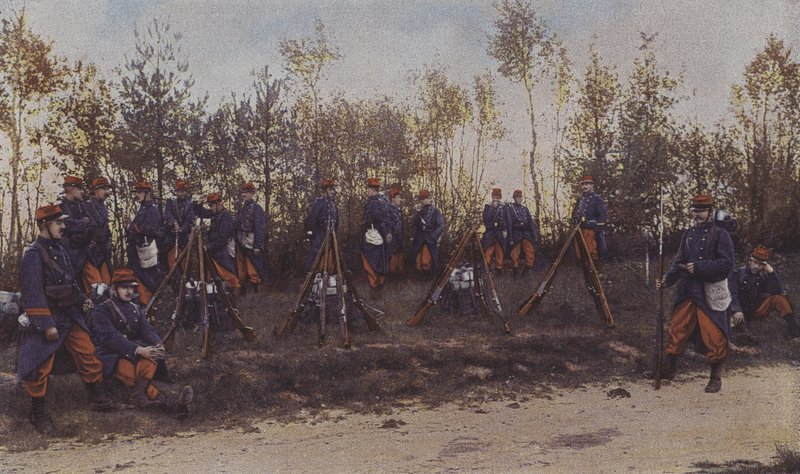 French infantry on manoeuvres by French Photographer