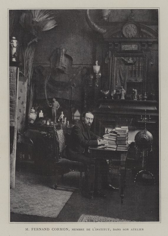 French painter Fernand Cormon in his studio by French Photographer