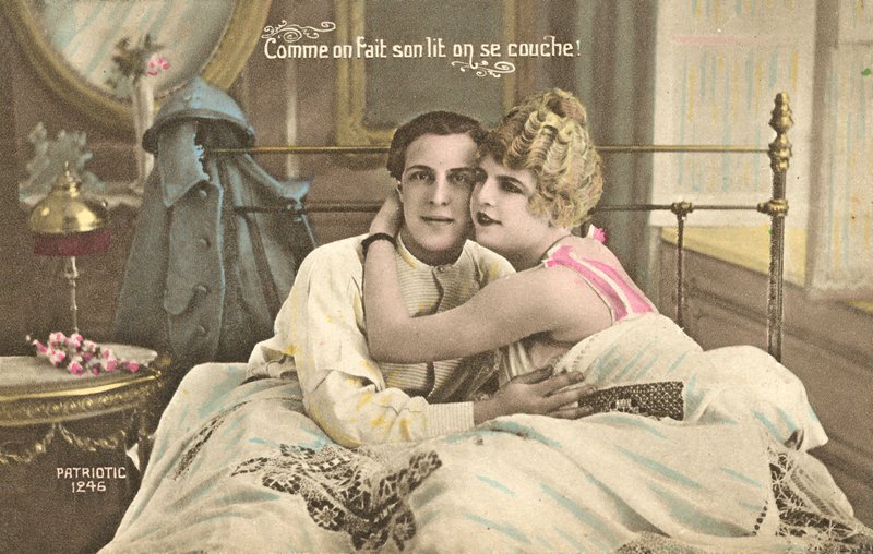 French soldier in bed with his girl by French Photographer