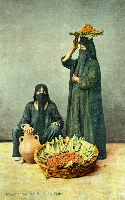Fruit merchants in Cairo, Egypt by French Photographer