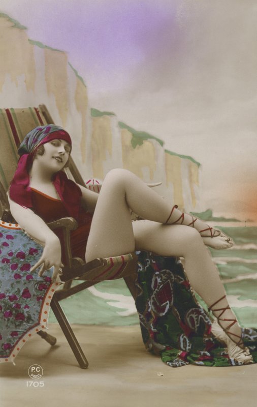 Girl in a deck chair by French Photographer