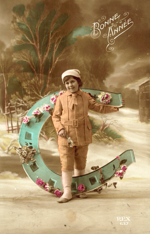 Girl with Large Horseshoe by French Photographer