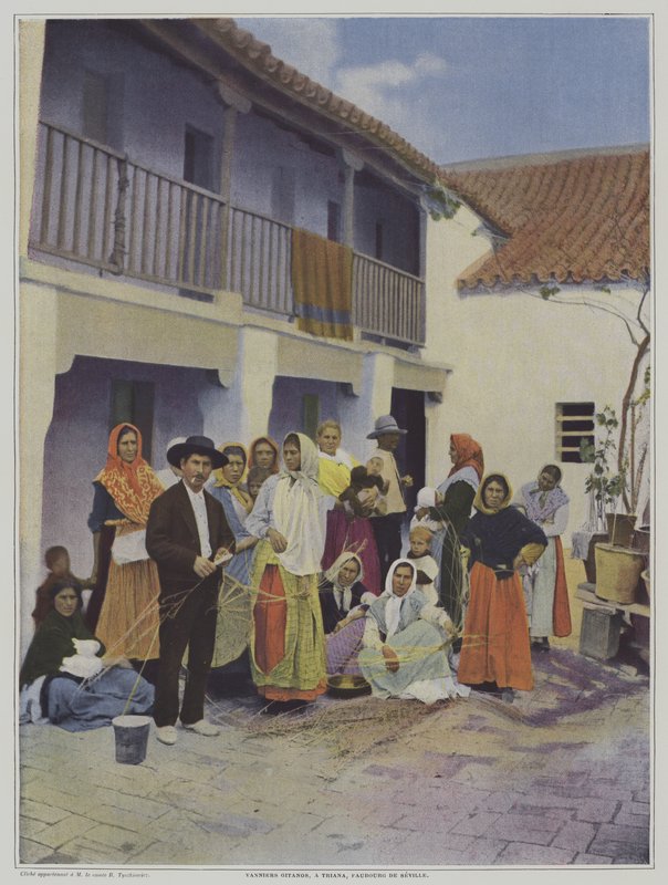 Gypsy weavers at Triana, a suburb of Seville by French Photographer