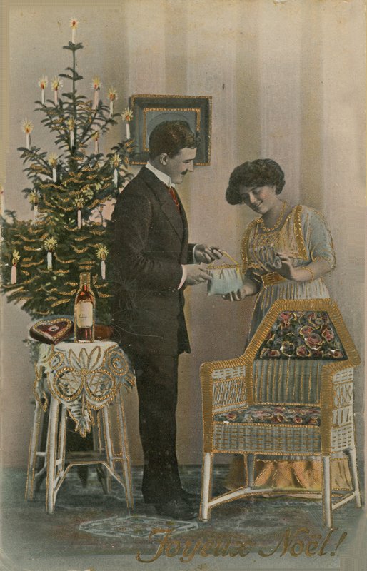 Happy Christmas postcard, 1913 by French Photographer