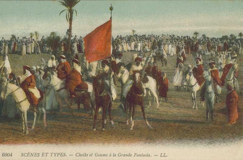 Algeria: Cheiks and Goums at the Grande Fantasia by French Photographer