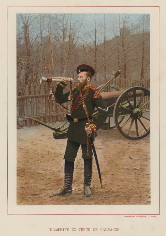 The Russian Army: Trumpeter in Campaign Uniform by French Photographer