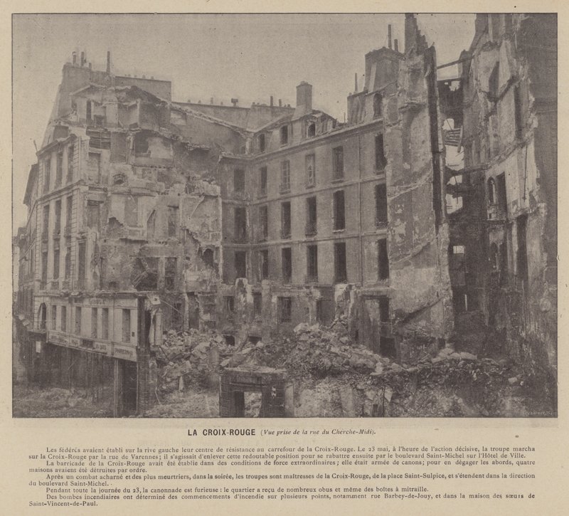 La Commune de Paris, The Red Cross, View Taken from Rue du Cherche-Midi by French Photographer