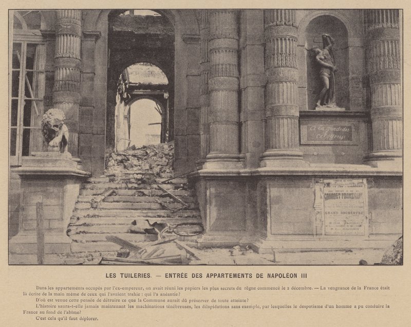 La Commune de Paris, The Tuileries, Entrance to the Apartments of Napoleon III by French Photographer