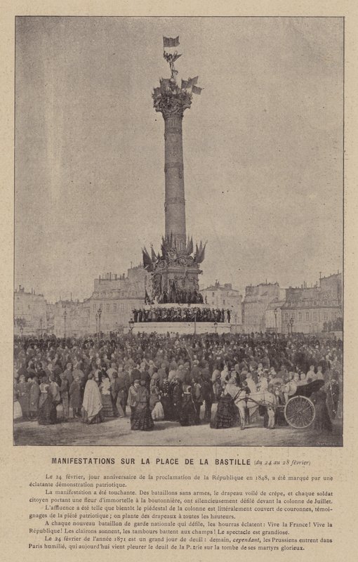 The Commune of Paris, Demonstrations at the Place de la Bastille, February 24-28 by French Photographer