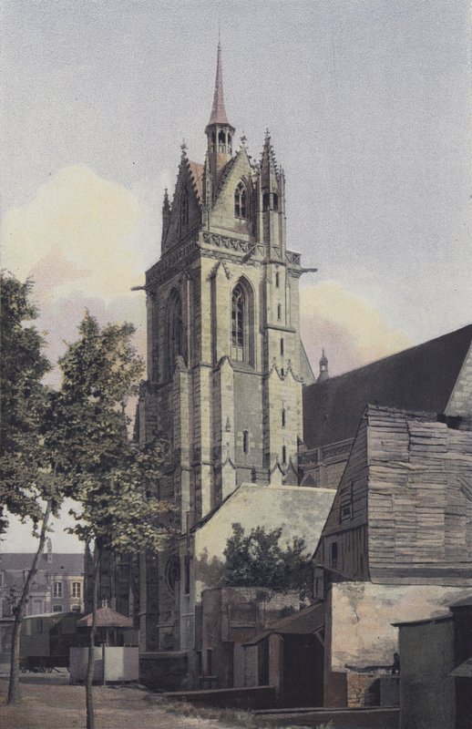 La Ferte-Bernard, Notre-Dame des Marais Church Bell Tower, Northwest Side by French Photographer