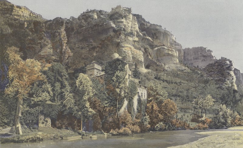 Laval-du-Tarn, La Caze Castle on the Right Bank of the Tarn by French Photographer