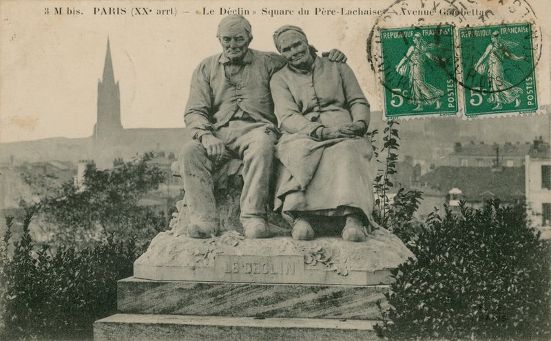 The Decline, statue in the Square du Pere Lachaise, Paris, by Clement Leopold Steiner by French Photographer