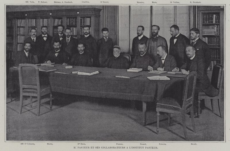 Louis Pasteur and His Collaborators Working on a Vaccine for Croup at the Institut Pasteur in Paris by French Photographer