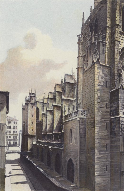 Lyon, Church of St-Nizier, North Side Facade by French Photographer