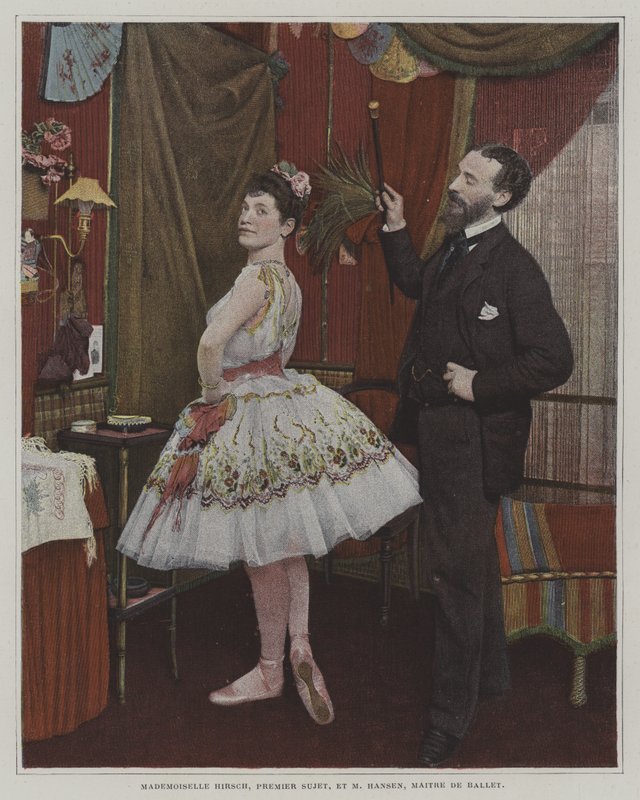 Mademoiselle Hirsch, Ballet Dancer, and Joseph Hansen, Belgian Ballet Master by French Photographer