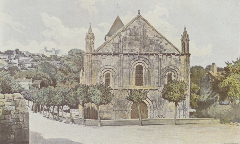 Melle, Saint-Hilaire Church, West View by French Photographer