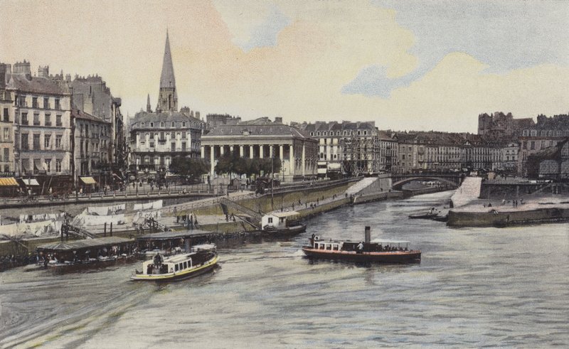 Nantes, The Stock Exchange, View from Ile Gloriette by French Photographer